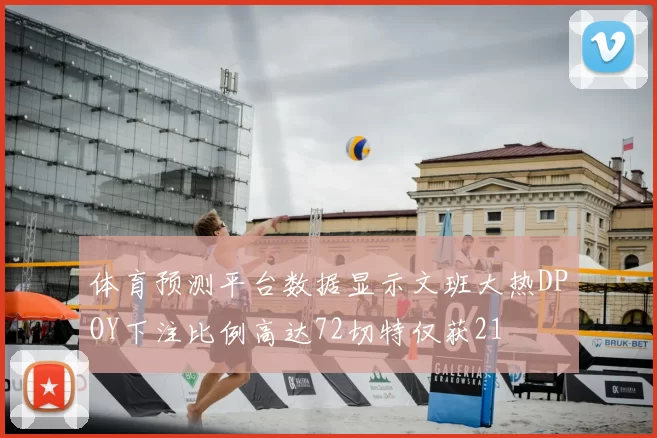 体育预测平台数据显示文班大热DPOY下注比例高达72切特仅获21